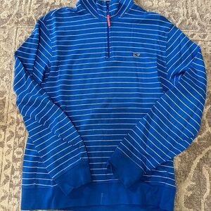 Vineyard Vines Men's Blue Striped Quarter Zip
